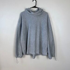 Old Navy Go-Warm Micro Performance Fleece Pleated-Back Swing Hoodie Gray Size XL